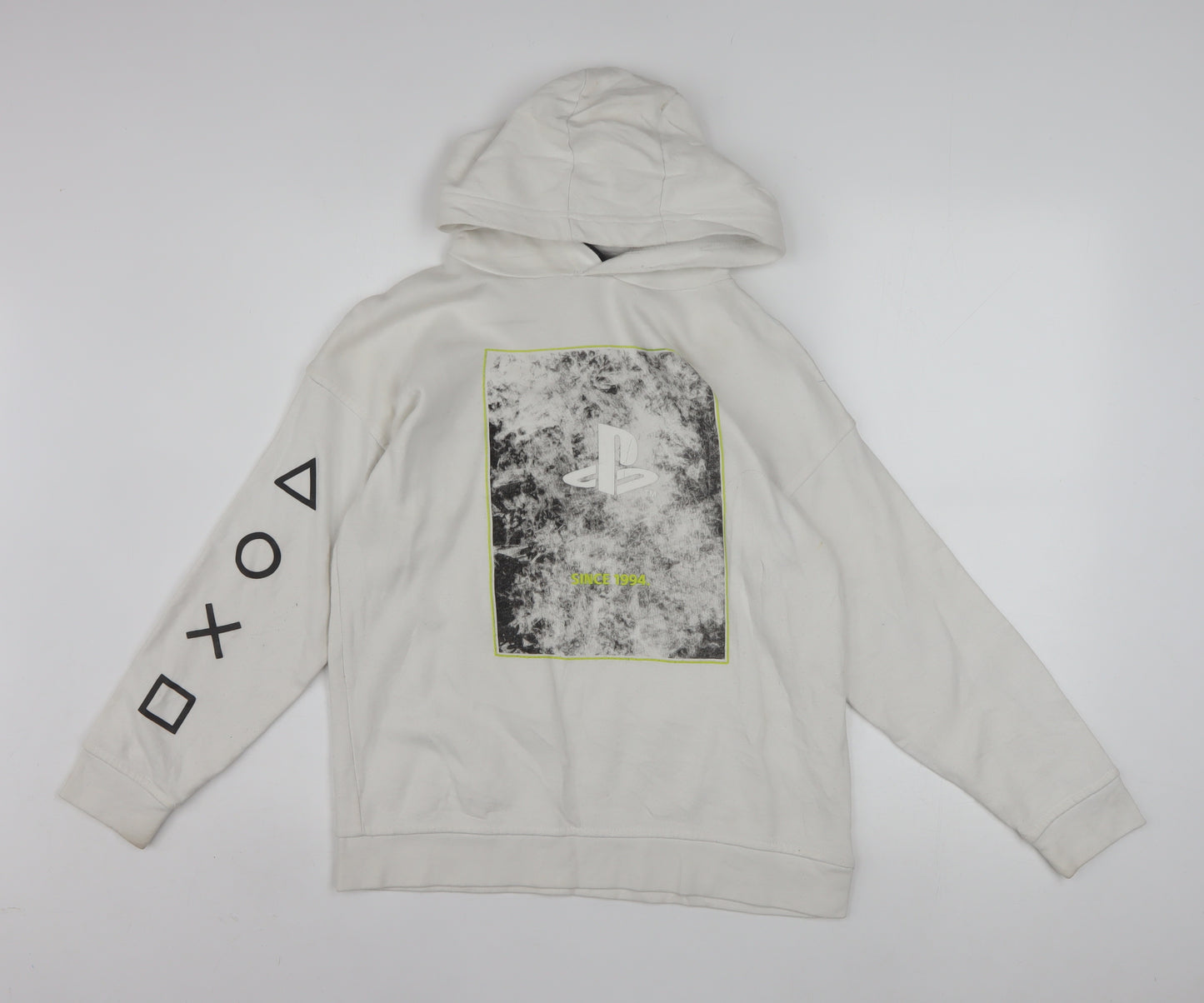 PlayStation Boys White Pullover Hoodie 10-11 Years Graphic Print Gamer Sweatshirt