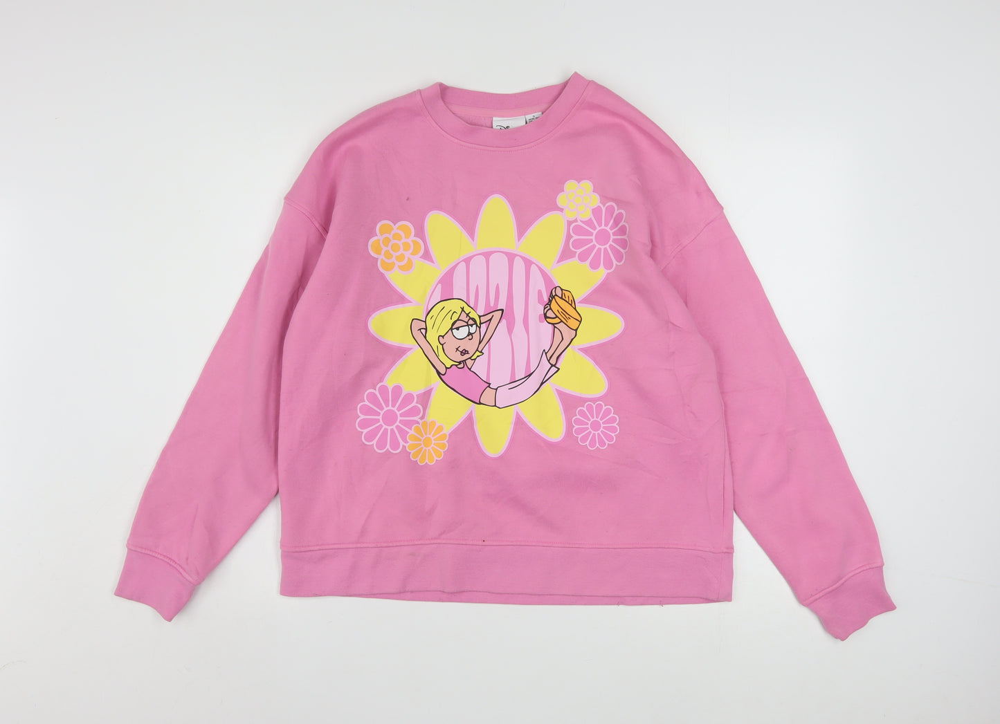 Disney Womens Pink Lizzie McGuire Graphic Pullover Sweatshirt Size S