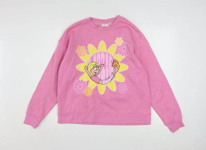 Disney Womens Pink Lizzie McGuire Graphic Pullover Sweatshirt Size S