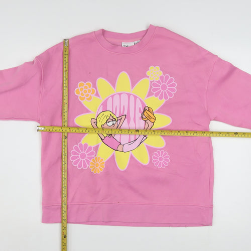 Disney Womens Pink Lizzie McGuire Graphic Pullover Sweatshirt Size S