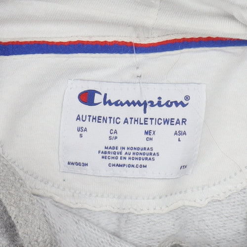 Champion Womens Grey Pullover Hoodie Small Athletic Logo Sweatshirt