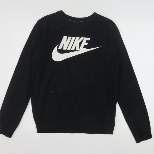 Nike Men’s Black XS Pullover Sweatshirt Graphic Logo Crew Neck