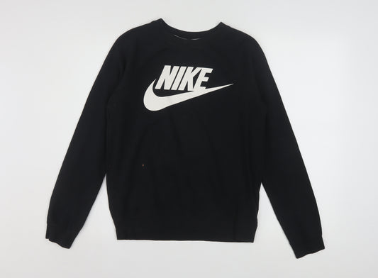 Nike Men’s Black XS Pullover Sweatshirt Graphic Logo Crew Neck