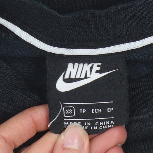 Nike Men’s Black XS Pullover Sweatshirt Graphic Logo Crew Neck