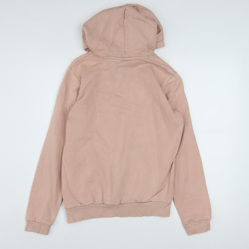 Puma Womens Pink Pullover Hoodie Size UK 10 Cotton Blend