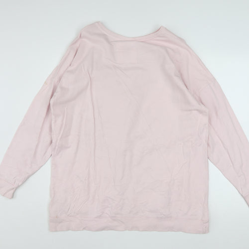 Looney Tunes Women Pink Cotton Pullover Sweatshirt Size S