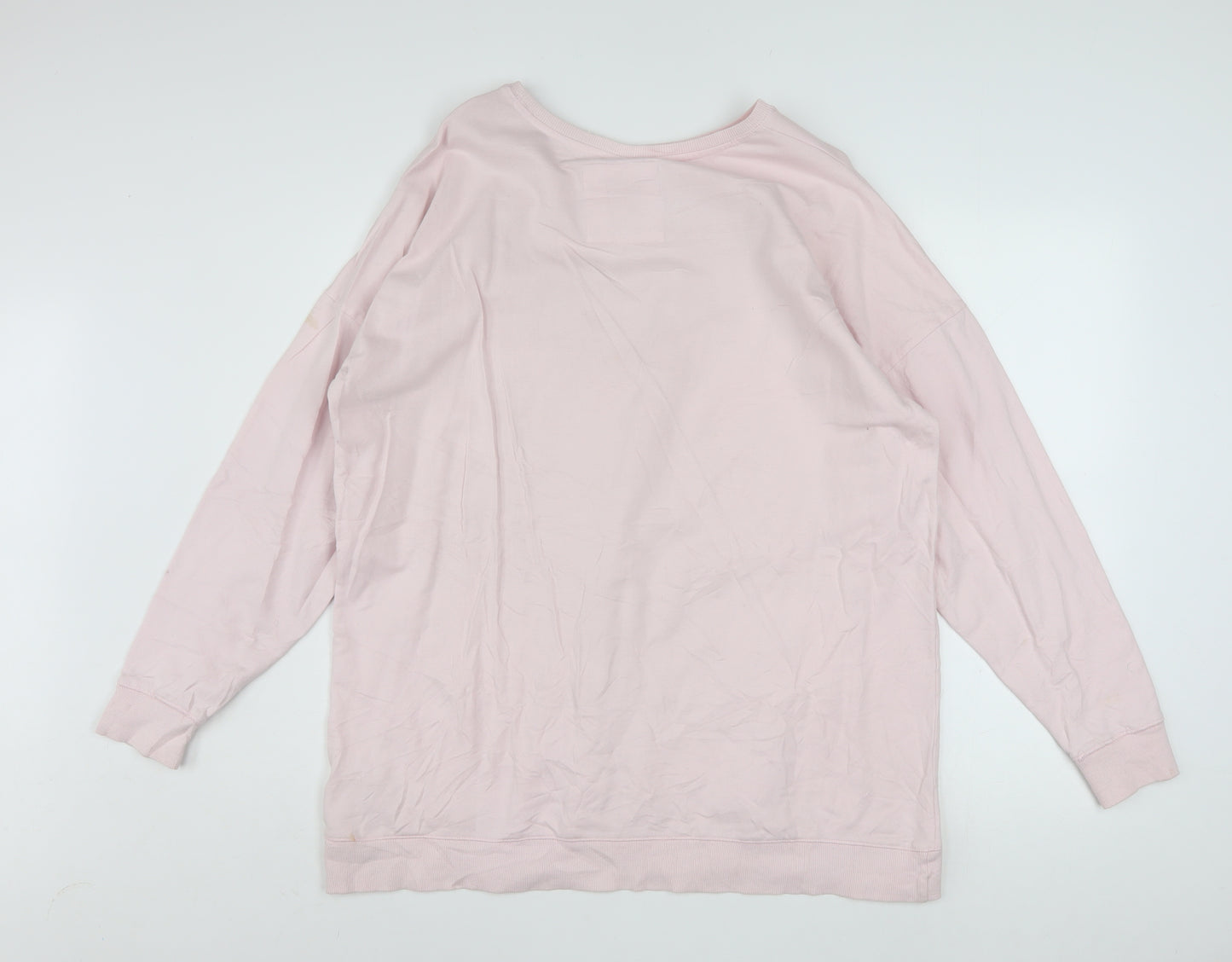 Looney Tunes Women Pink Cotton Pullover Sweatshirt Size S
