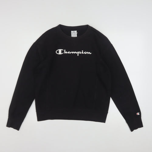Champion Boys Black Pullover Sweatshirt 15-16 Years Crew Neck Logo