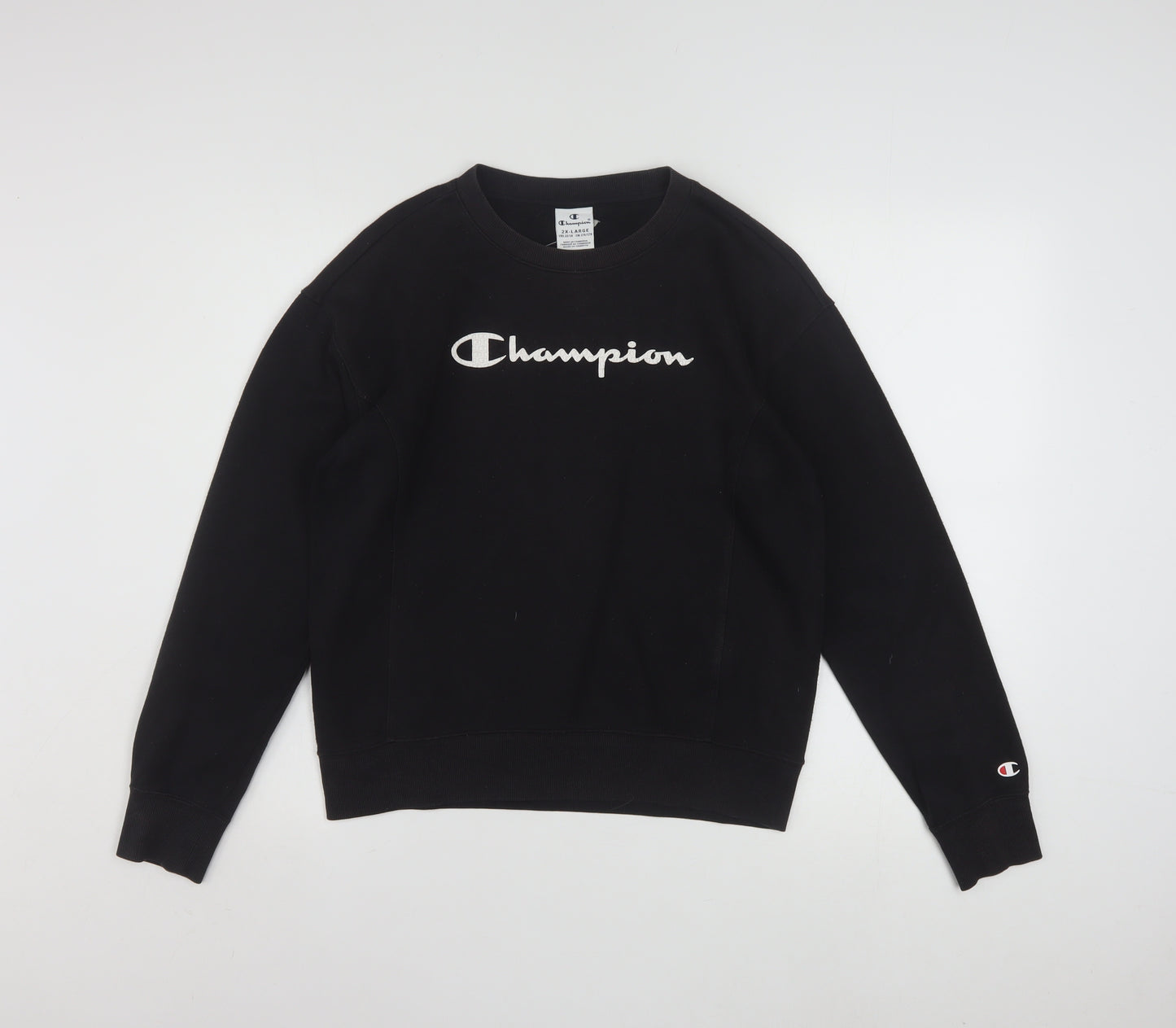 Champion Boys Black Pullover Sweatshirt 15-16 Years Crew Neck Logo