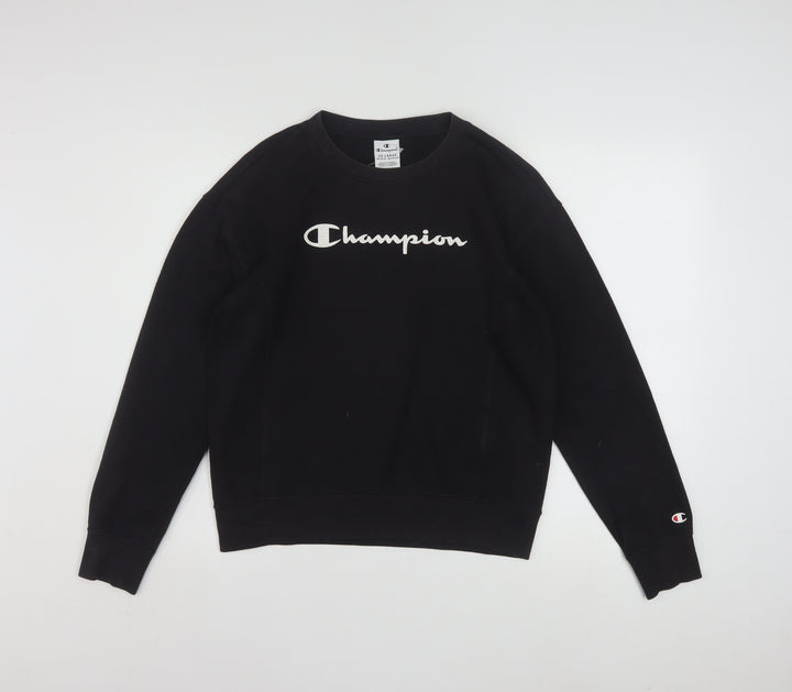 Champion Boys Black Pullover Sweatshirt 15-16 Years Crew Neck Logo