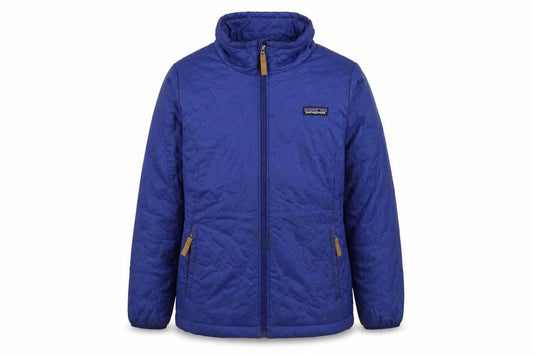 Patagonia Boys Blue Insulated Puffer Jacket Size 10 Years Full Zip Winter Coat