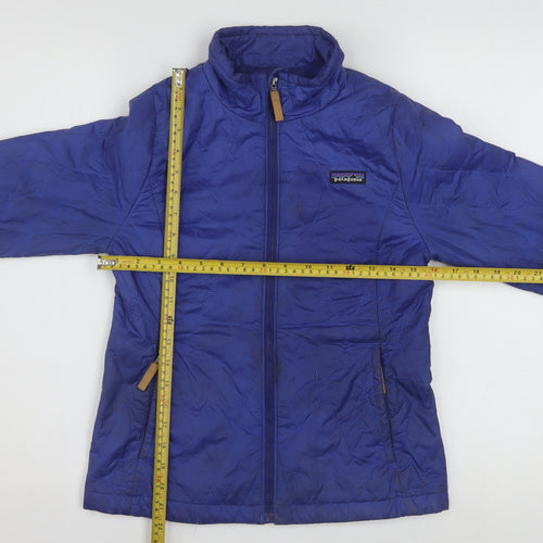 Patagonia Boys Blue Insulated Puffer Jacket Size 10 Years Full Zip Winter Coat
