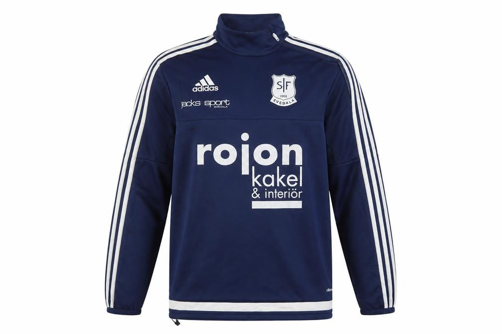 Front view of Adidas Men’s Blue Climalite 1/4 Zip Pullover Sweatshirt S