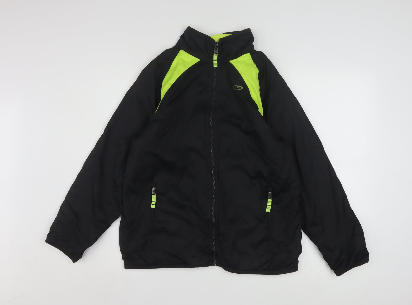 Champion Women's Black Neon Windbreaker Jacket Size 14