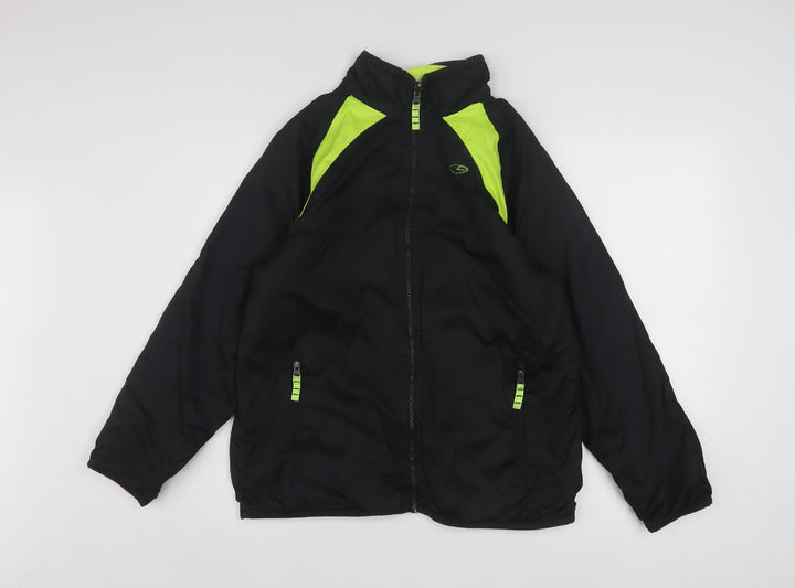 Champion Women's Black Neon Windbreaker Jacket Size 14