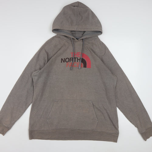 The North Face Womens Brown XL Pullover Hoodie with Logo Print