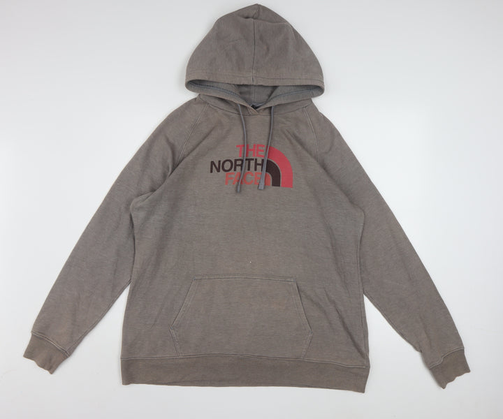 The North Face Womens Brown XL Pullover Hoodie with Logo Print
