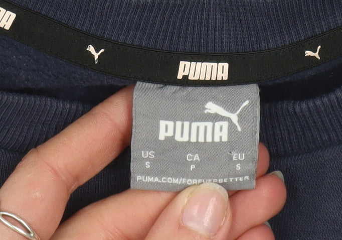 Puma Men's Navy Blue Crew Neck Sweatshirt Size S Classic Logo Pullover