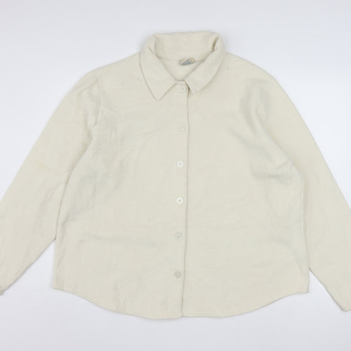 L.L.Bean Women's Ivory Fleece Button Jacket Size XL Regular