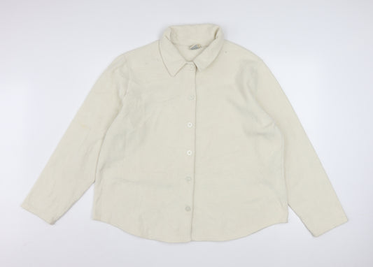 L.L.Bean Women's Ivory Fleece Button Jacket Size XL Regular