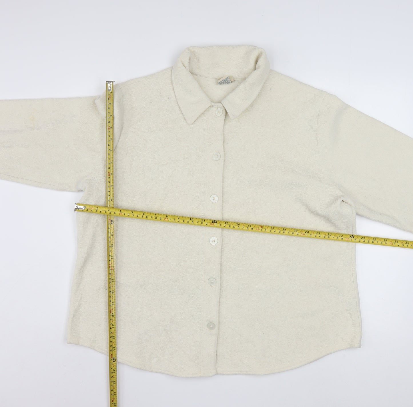 L.L.Bean Women's Ivory Fleece Button Jacket Size XL Regular
