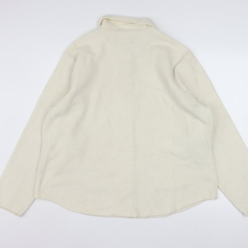 L.L.Bean Women's Ivory Fleece Button Jacket Size XL Regular