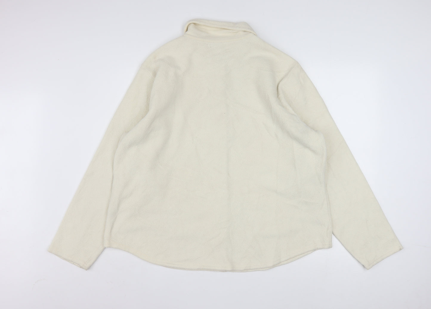 L.L.Bean Women's Ivory Fleece Button Jacket Size XL Regular