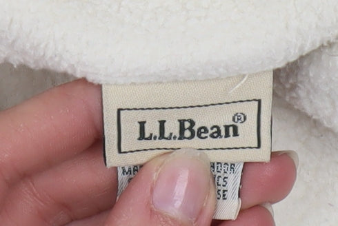 L.L.Bean Women's Ivory Fleece Button Jacket Size XL Regular