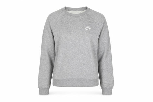Front view of Nike Women Grey Crew Neck Sweatshirt Medium Cotton Blend