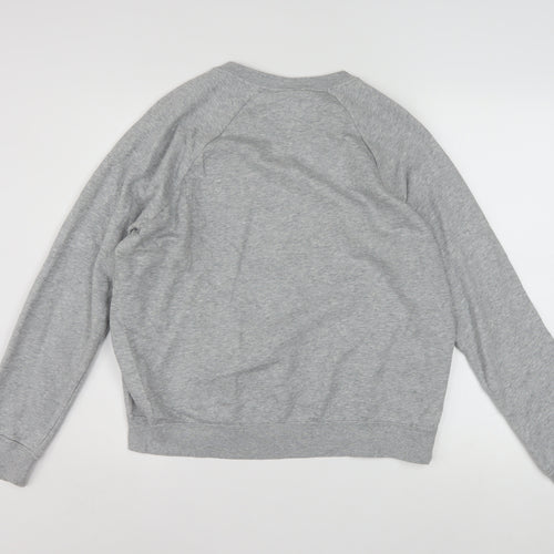 Nike Women Grey Crew Neck Sweatshirt Medium Cotton Blend