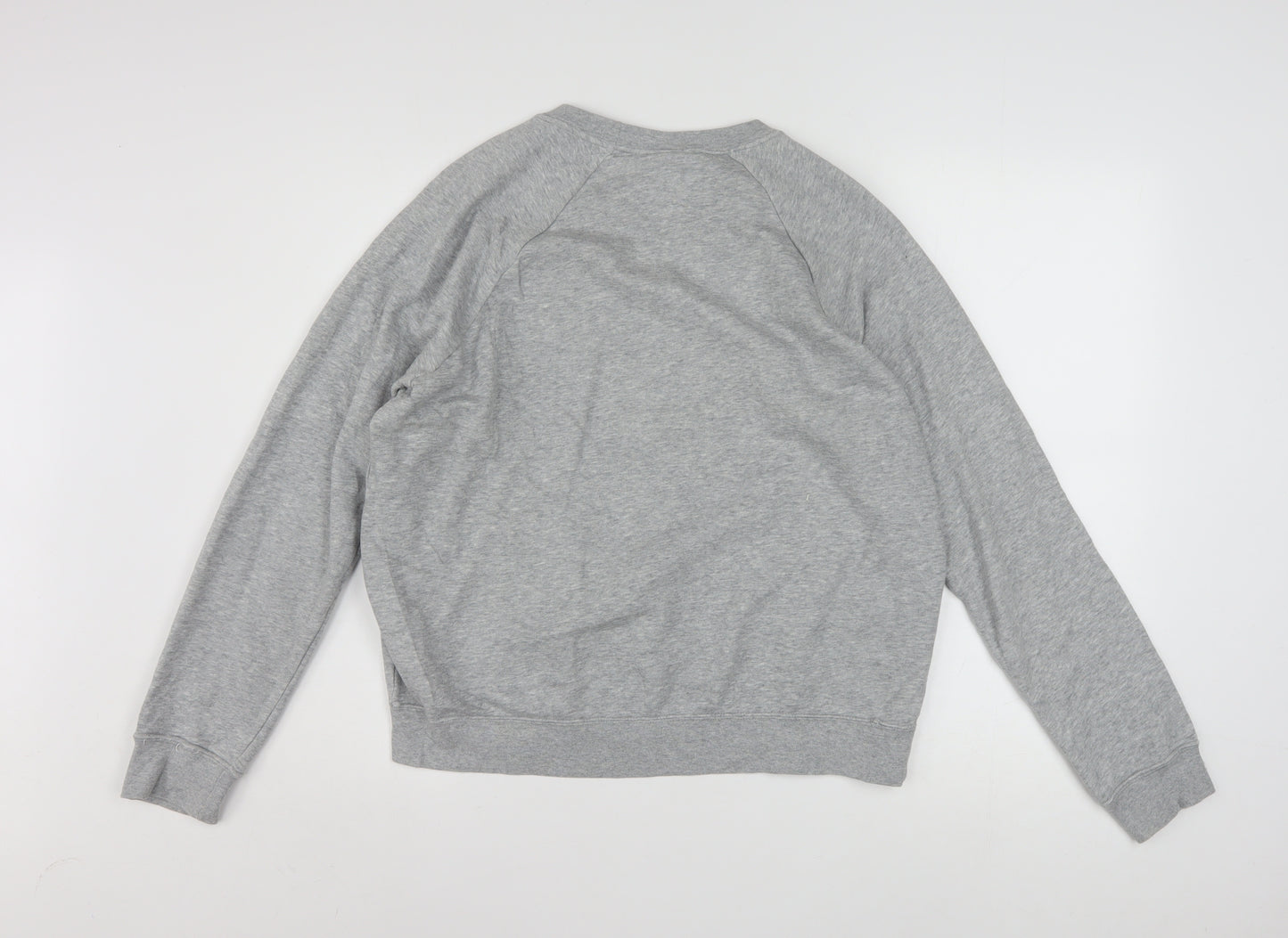 Nike Women Grey Crew Neck Sweatshirt Medium Cotton Blend