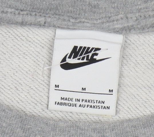 Nike Women Grey Crew Neck Sweatshirt Medium Cotton Blend