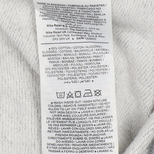 Nike Women Grey Crew Neck Sweatshirt Medium Cotton Blend