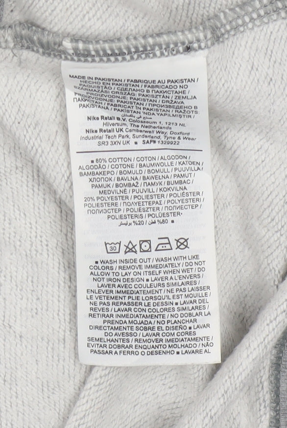 Nike Women Grey Crew Neck Sweatshirt Medium Cotton Blend