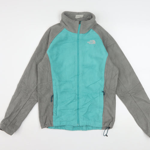 The North Face Womens Blue Grey Fleece Full Zip Jacket Size S