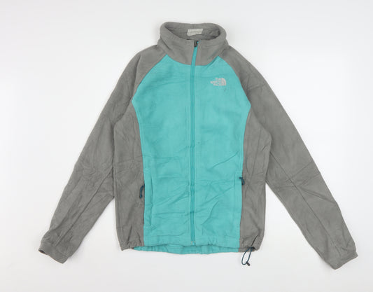 The North Face Womens Blue Grey Fleece Full Zip Jacket Size S