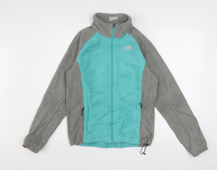 The North Face Womens Blue Grey Fleece Full Zip Jacket Size S
