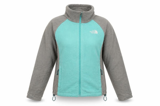 The North Face Womens Blue Grey Fleece Full Zip Jacket Size S