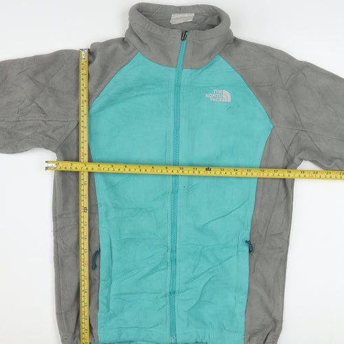 The North Face Womens Blue Grey Fleece Full Zip Jacket Size S