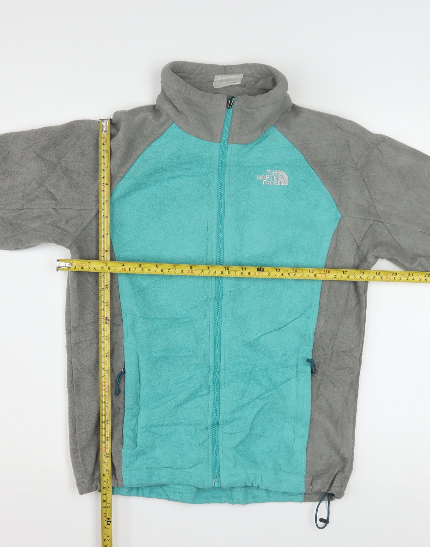 The North Face Womens Blue Grey Fleece Full Zip Jacket Size S