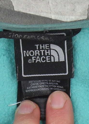 The North Face Womens Blue Grey Fleece Full Zip Jacket Size S