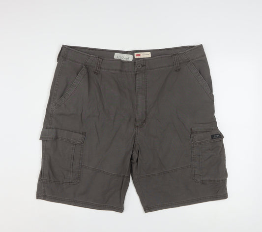 Wrangler Men Grey Cargo Shorts Size 42 Relaxed Fit Cotton Blend