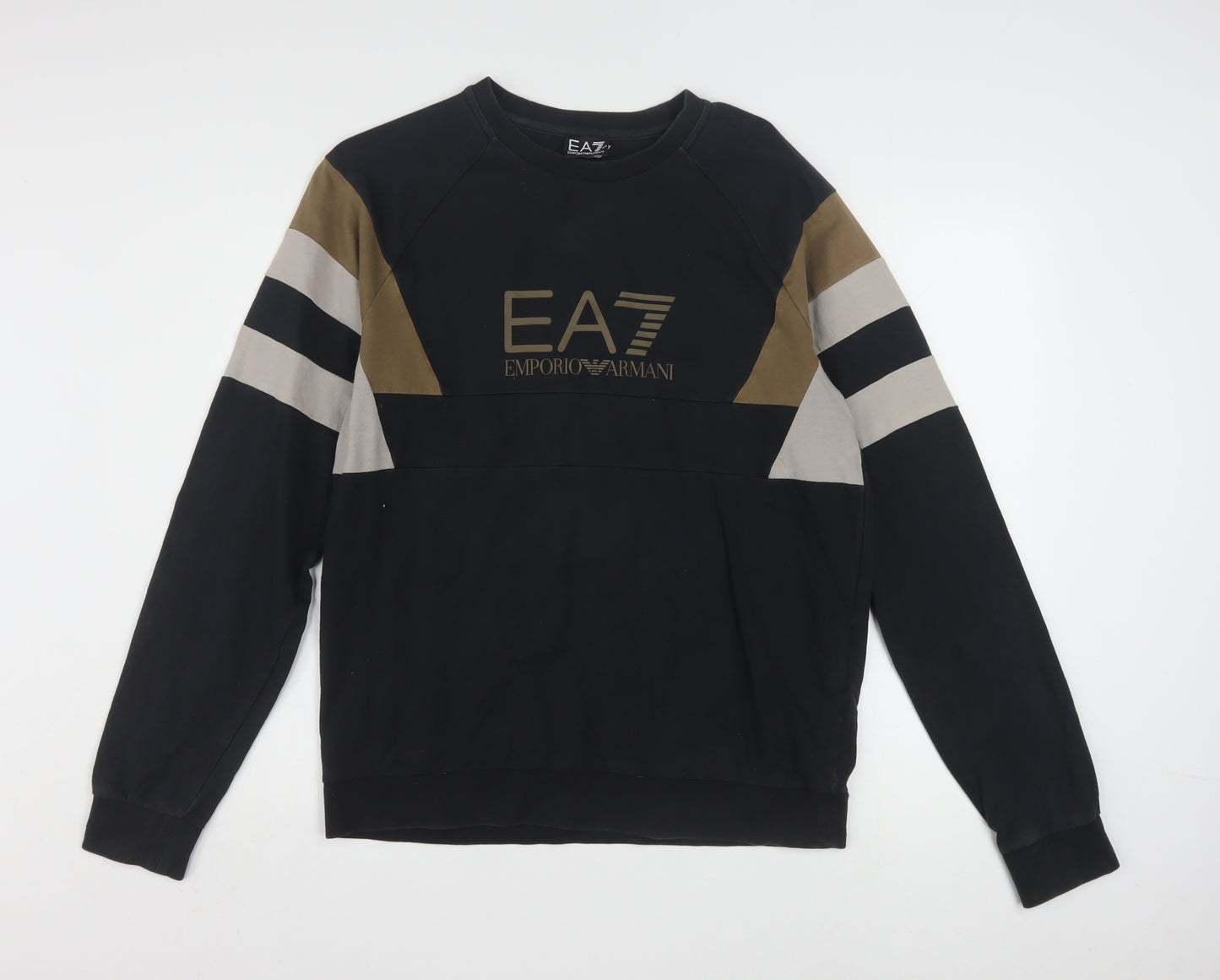 Emporio Armani EA7 Men's Black Logo Pullover Sweatshirt Size L