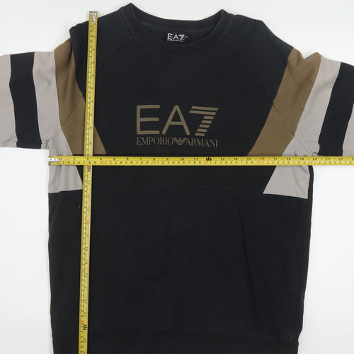 Emporio Armani EA7 Men's Black Logo Pullover Sweatshirt Size L