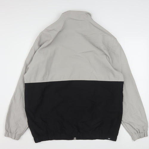 Puma Men's Grey and Black Windbreaker Jacket Size M