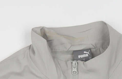 Puma Men's Grey and Black Windbreaker Jacket Size M