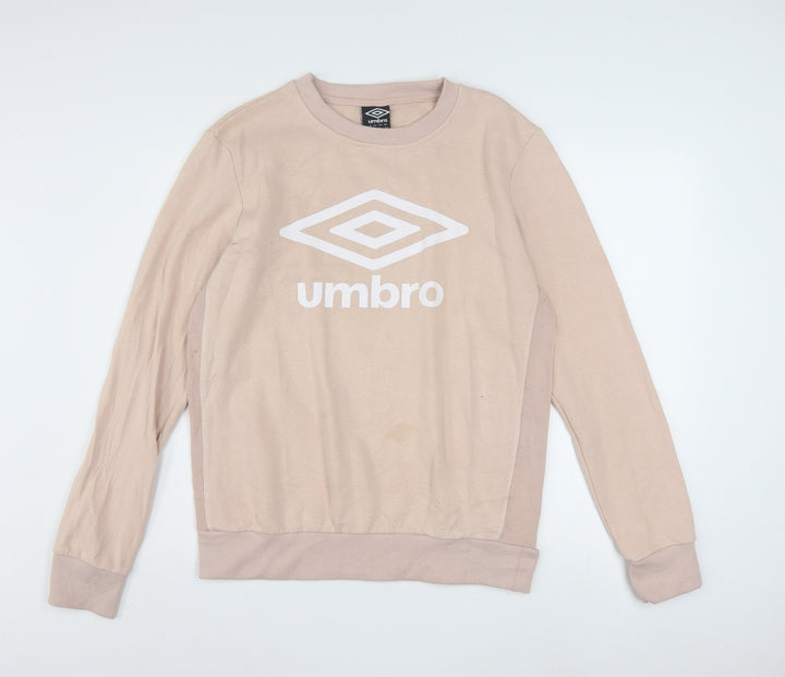 Umbro Mens Beige Logo Pullover Sweatshirt Size M