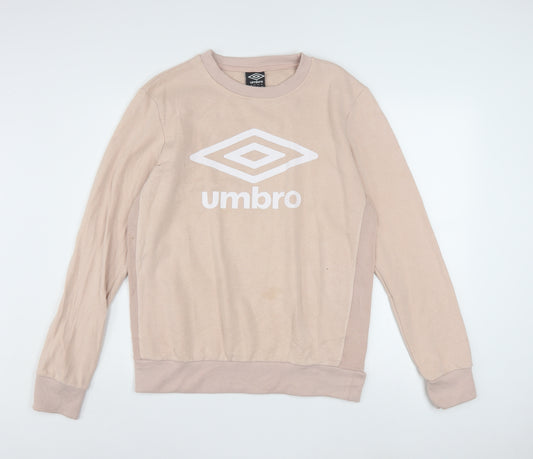 Umbro Mens Beige Logo Pullover Sweatshirt Size M