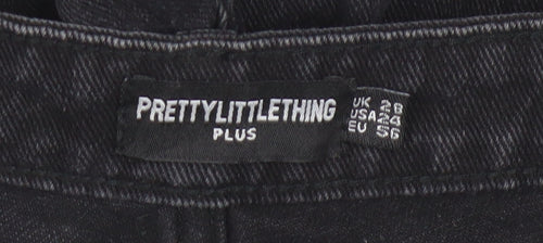 PrettyLittleThing Women’s Black Denim Shorts Size 28 Plus High Rise
