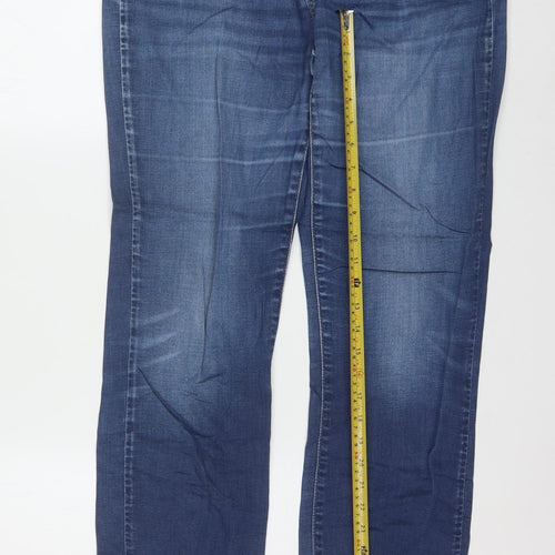 Levi's Women's Blue Straight Leg Stretch Denim Jeans Size 14